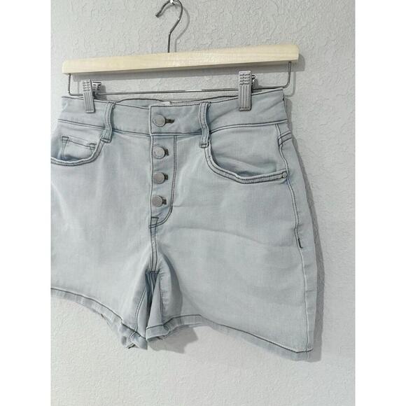 NINE WEST Light Blue High Rise Denim Shorts with Buttons Front Women's Shorts 4 - Picture 2 of 14